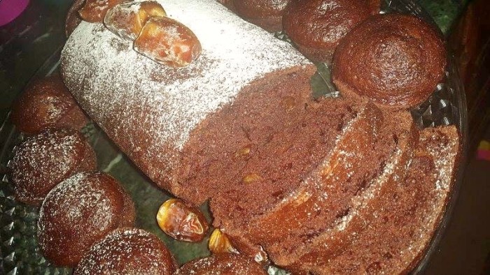 طريقة عمل كيك التمر و الشيكولاتة